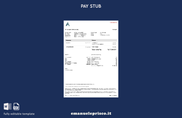 modello di busta paga stile verificato PT Alami Fintek Sharia
